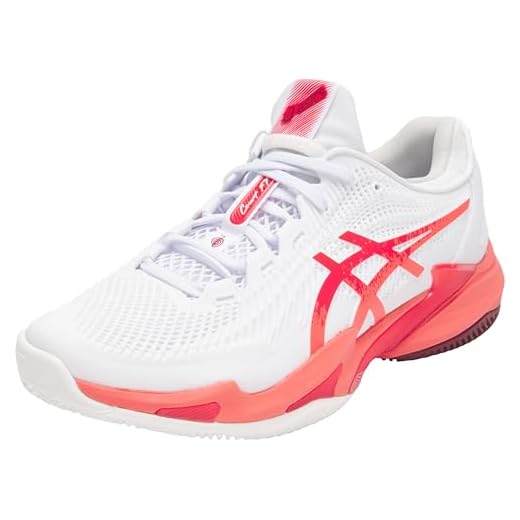 ASICS Court FF 3 Novak Clay Homme Blanc Orange ASICS Homme Court FF 3 Clay Novak Sneaker, Multicolore, 40 EU