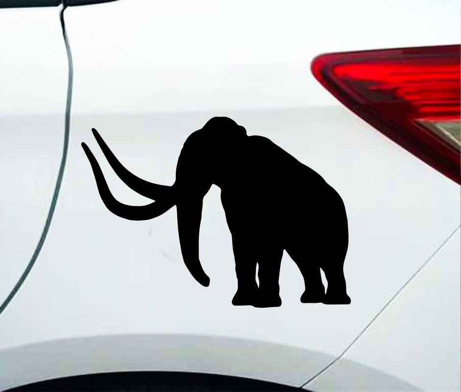 Ten Four DistributionsGiant Mammoth Elephant Big Sized People Prank Cool Vinyl Sticker Decal Vinyl Decal Sticker Premium Quality Black For Car Bumper Truck Van SUV Window Wall Boat Cup Tumblers