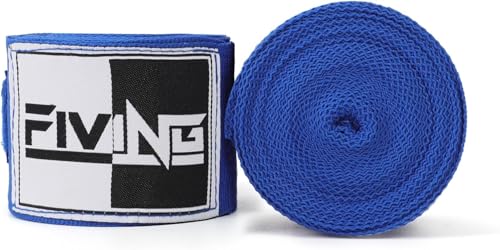 KUANG QUAN FIVING Premium Boxbandagen,4.5 Meter elastische Bandage mit Daumenschlaufe für Boxen,Handgelenkschutz Muay Thai MMA Taekwondo Kampfkunst Boxen Training (blau)
