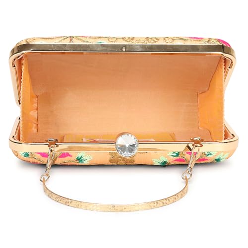 Image of LONGING TO BUY Hand Crafted Designer Box Clutch - Zari Embroidery For Women