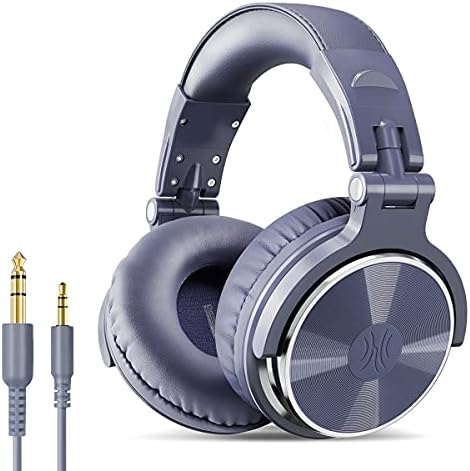 OneOdio Over Ear Headphone Studio Wired Bass Headsets with 50mm Driver, Foldable Lightweight Headphones with Shareport and Mic for DJ Recording Monitoring Mixing Podcast Guitar PC TV (Golden Rose)
