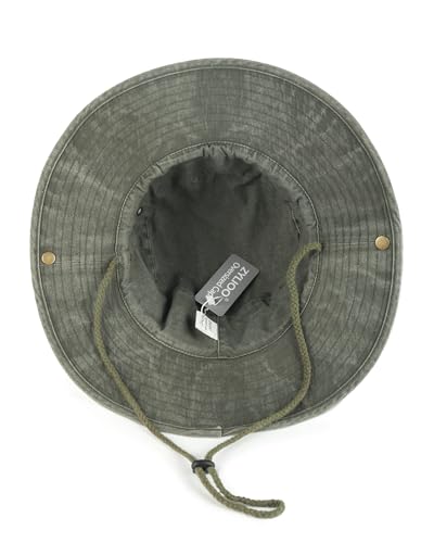 Image of Zylioo XXL Boonie Sun Hat for Big Heads, Washed Wide Floppy Brim Hiking Hat with Chin Strap, Cooling Safari Fishing Hat