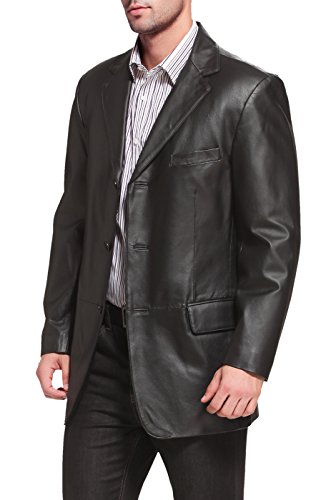 BGSD Men Liam 3-Button Leather Blazer Sport Coat Jacket (Also available in Big and Tall and Short)2