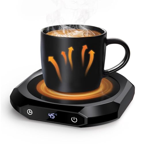 Riscaldatore di caffè,Scaldateiera elettrico per scrivania con 3 impostazioni di temperatura,Riscaldatore di tazza per bevande, bevande, tè, adatto per ufficio e casa(Nero)