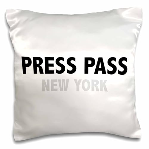 3dRose 16x16 inch Pillow Case - Black and White Press Pass Kike Calvo Photographer Press Pass Collection