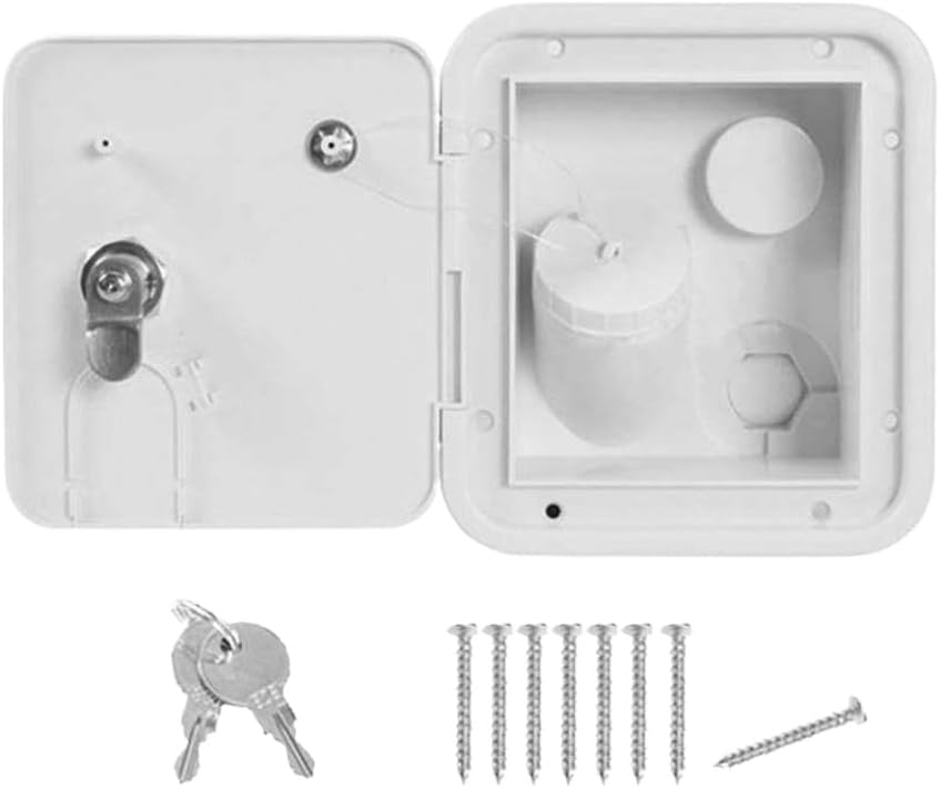 Water Locking Cap Filler Tank RV Gravity Fresh Water Fill Hatch Inlet Compatible with Boat Cars Caravans Camper Trailer(White)