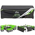 UIRWAY Patio Furniture Covers Waterproof, 98"L x 78"W x 32"H Rectangular Outdoor Sectional Sofa Couch Set Cover with Air Vent, 420D Heavy Duty Outdoor Table and Chair Covers with Reflective Strips
