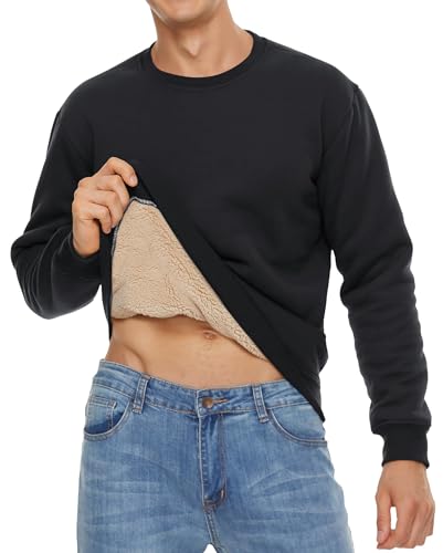 Sweat à col rond pour homme pull d'hiver doublé polaire
