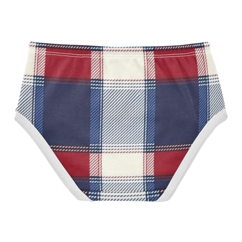 Girls' Breathable Triangle Panties Comfort Underwear for Baby Girls Bold Color Block Plaid in Sizes 2T,3T, 4T, 5T, 6Y and 8Y2