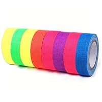 Neon-Klebeband 8 Pack, Gewickelte Klebebandrolle, Fluoreszierendes Klebeband, Uv-Schwarzlicht, Fluoreszierendes Klebeband, Neonfarbenes Stoffband FüR Partydekorationen, Halloween-Bastelarbeiten