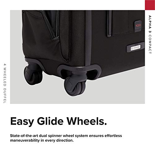 TUMI - Alpha 3 Compact 4 Wheeled Carry-On Duffel Bag - Travel Rolling Luggage for Men and Women - Black
