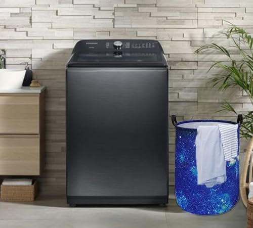 Image of Round Laundry Hamper Storage Basket Fabric Material Storage Hamper Organization Basket, Storage Bin, Gift Box with Handles for Room