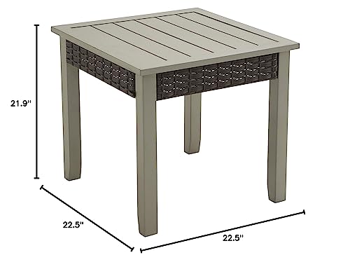 Lokatse Home Metal Outdoor Side End Table For Patio Dining Square 22.5",Dark Grey #TOP6