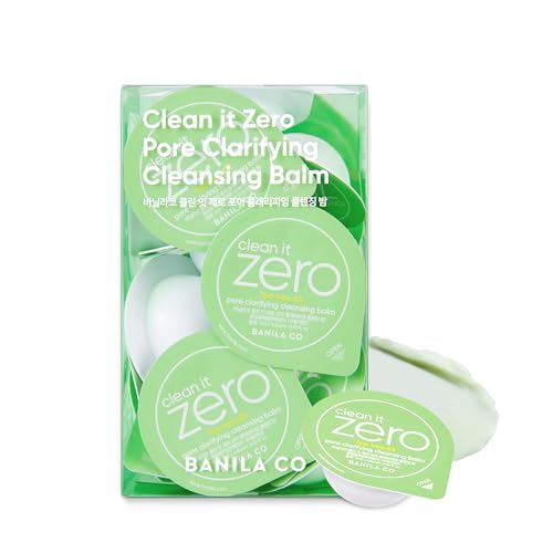 BANILA CO Clean It Zero Pore Clarifying Cleansing Balm Travel Kit | Travel-Friendly Cleanser for Oily & Acne-Prone Skin | 16 Pods of Vegan Hypoallergenic Balm with AHA-PHA & Tea Tree (3ml x 16 Pods)