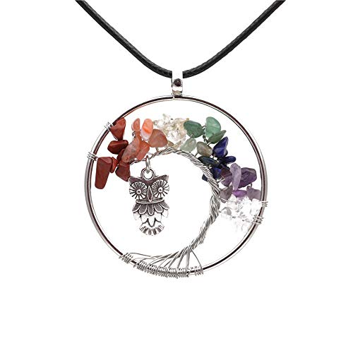 Tree of Life Keychain Natural Crystal Stone Handmade DIY Keychain Charm Pendant Necklace2