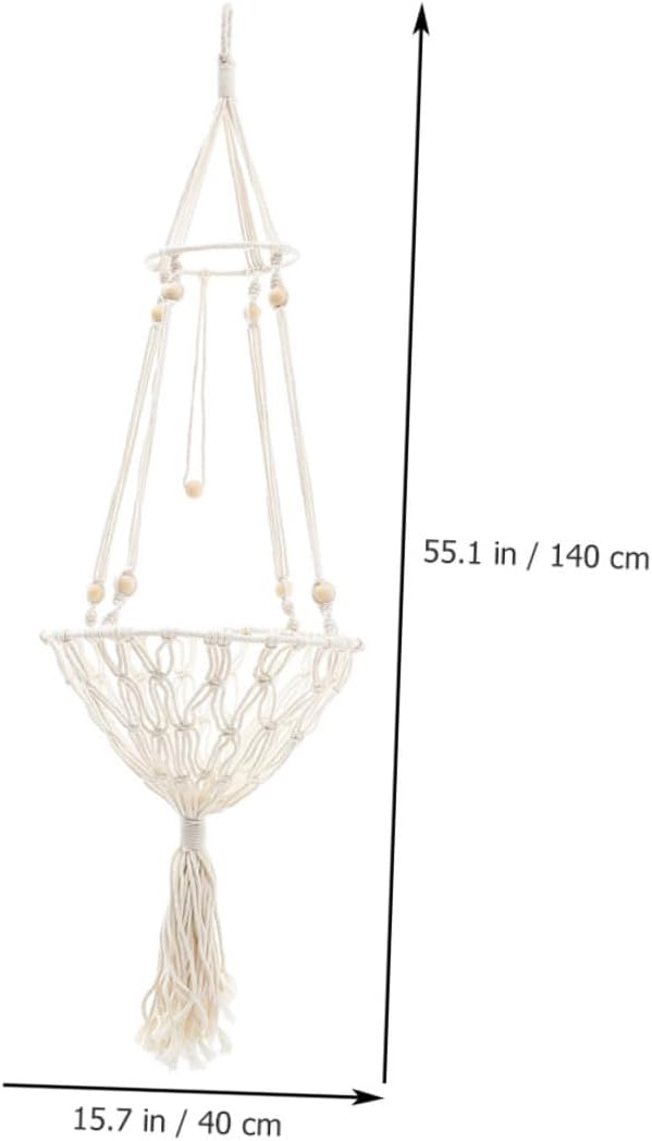 BESTYASH Wear-Resistant Cat Hammock 40cm Bohemian Woven Hanging Cat Bed Pet Nest to 30lbs Decorative Kitten Accessory and Cages