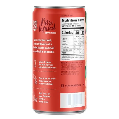 Island Oasis Nitro Infused Paloma Craft Mixer, 8.4 fl oz, pack of 4, Naturally Flavored Mocktail & Non-Alcoholic Mixer - Thumbnail 3
