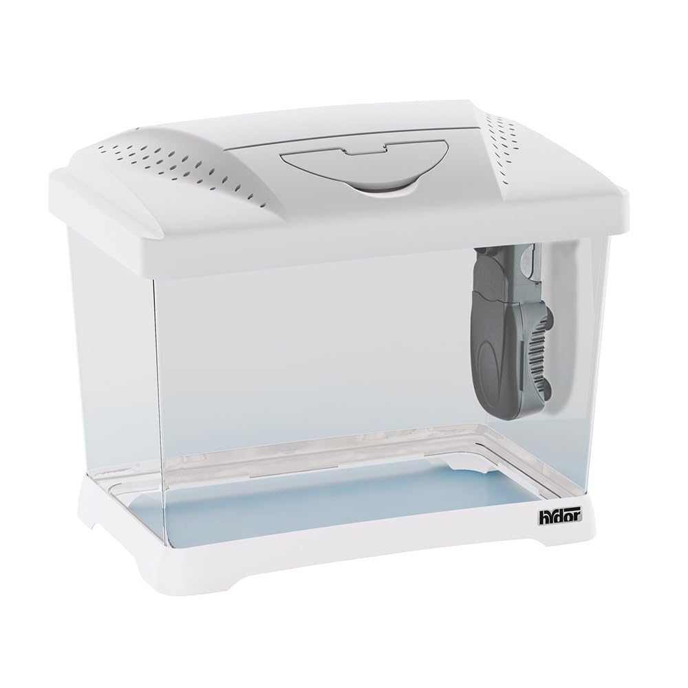 Ferplast Hydor Acquario in Plastica CAPRI JUNIOR, Capacità 21 L, Lampada e Filtro Interno, Bianco, 41 x 26,5 x h 34 cm