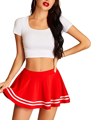 Image of Women's Babydoll Flirty Layered Ruffle Pleated Sexy Naughty Lingerie Mini Skirts for Special Romentic Moments