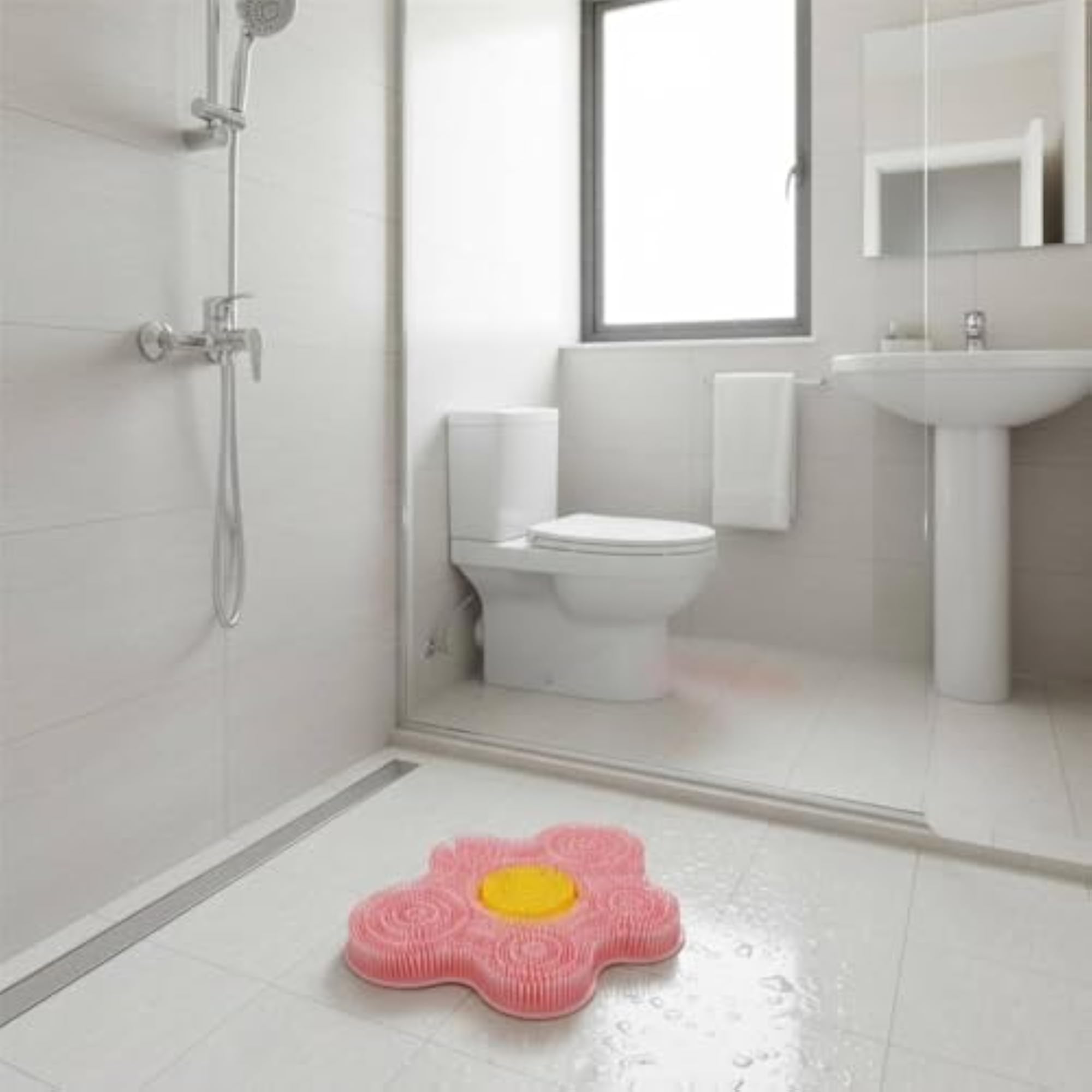 Massaging Bristles Suction Cup Shower Brush for Deep Cleaning