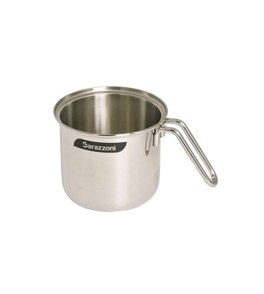 Barazzoni Bollilatte ø12 cm, Made in Italy, Capacità 0,9 lt, Acciaio Inox 18/10, Induzione+Gas. Triplo fondo. PFAS free. Linea Bonita