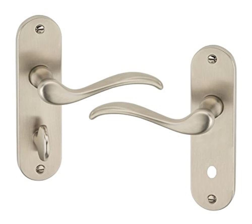 Merriway BH01275 150 mm Langham Bathroom Door Handle 150mm, Nickel/Satin