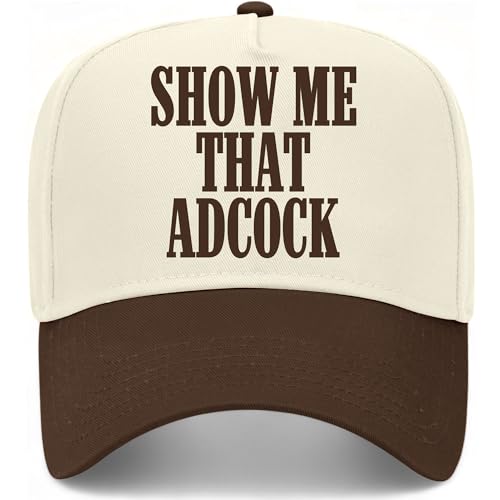 Show Me That Adcock Hat | Premium Adjustable Snapback Baseball Vintage Trucker Hat for Men & Women (US Alpha One Size Brown/Natural)