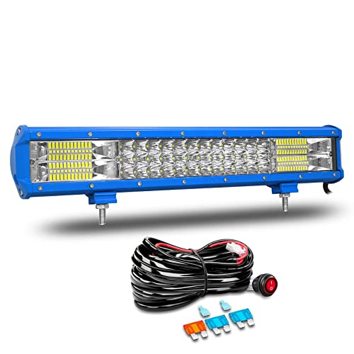 Willpower 17 Zoll 43CM 252W Led Arbeitsscheinwerfer Mit Kabelbaum 12V 24V Led Scheinwerfer Wasserdicht Led Bar für Offroad Auto Traktor 4x4 Boot Zusatzscheinwerfer Rückfahrscheinwerfer Lightbar