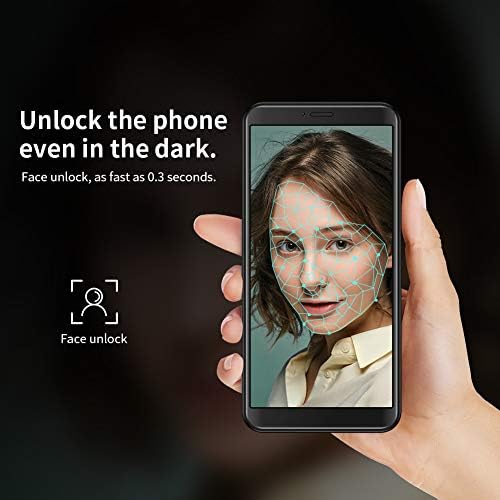 EL Mobile-Phones, 6C 4G Smartphone SIM Free Unlocked Android Phone 16GB ROM 128GB Extension 5.5 Inch Full Screen 2500mAh 8MP + 5MP Camera Dual SIM, Three Card Slots,Face ID,UK Version - Black
