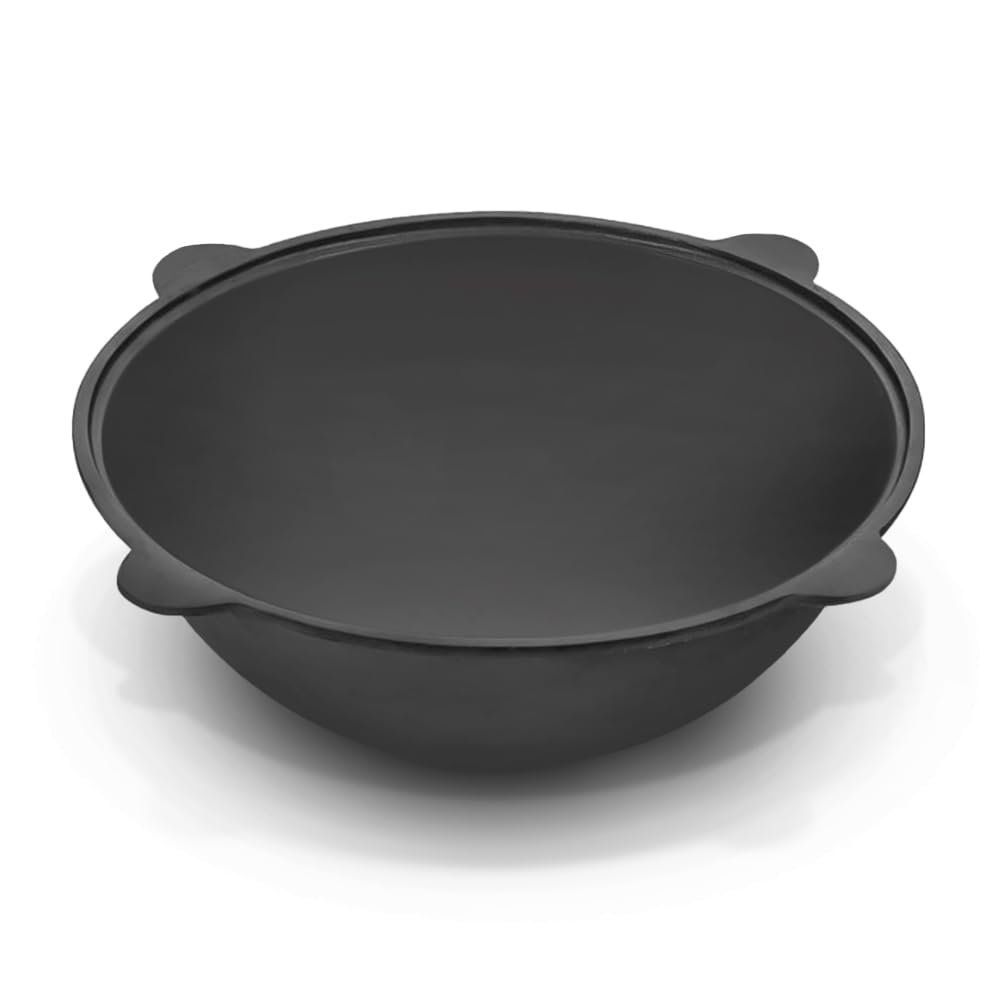 Gusseisen Kazan 30 L, runder Boden, Ø 58 cm, Usbekischer Topf, WOK, Kasan, Camping Topf, Feuerofen, BBQ Dutch Oven, Gulaschkanone, Schmortopf, Kessel