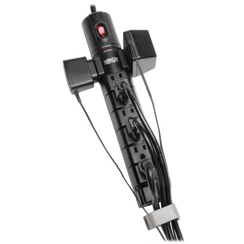 Tripp Lite 8 Outlet Surge Protector Power Strip, 6Ft Cord Right Angle Plug, Tel/Modem, & $150K Insurance (Tlp806Tel), Black #TOP3