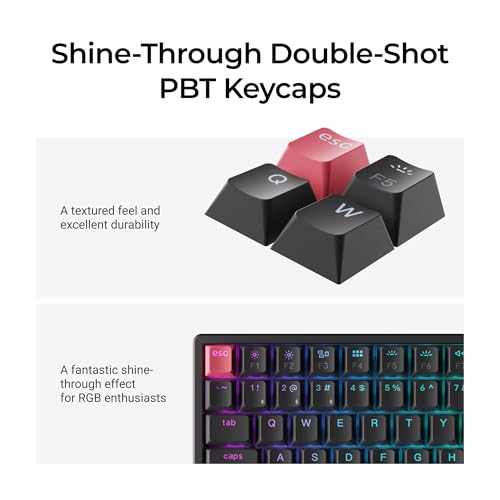 Image of Keychron K2 75% Layout QMK Wireless Mechanical Keyboard Super Banana Switch, Swappable RGB Backlight Aluminum Frame with Shine-Through Double-Shot PBT Keycaps for Mac Windows-Version 3