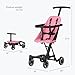 Dream On Me Coast Rider Travel Stroller, Lightweight & Compact Baby Stroller, Theme Park Approved, Book-Folding Design, Adjustable Handle, Soft-Ride Wheels, Converts to Rider & Scooter - Pink