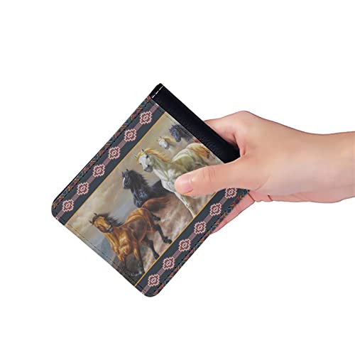 Coldinair Running Horse Print Bifold Wallet for Men PU Leather RFID Blocking Credit Card Holder Slim Wallets - Image 5