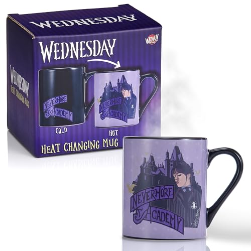 WOW STUFF! Wednesday Heat Changing Mug, Black/White, Medium