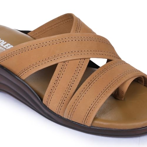 Image of Liberty Coolers 7123-61 Formal Slippers for Men, Black & Black | Slip-on Leather Slippers for Office Use, Casual Sandal | Comfortable & Durable, Light-Weight Men's Sandals, Chappals