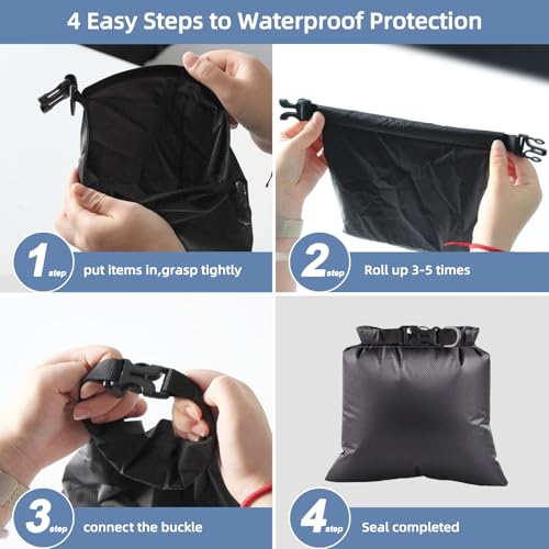 3PCS Waterproof Dry Bags, Lightweight Dry Bags For Kayaking Waterproof, Outdoor Stuff Sack For Hiking Rafting Boating Camping 2.5L, 3L, 8L miniatura 3