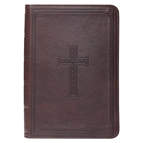 Kjv Holy Bible, Large Print Compact, Dark Brown Faux Leather W/Ribbon Marker, Red Letter, King James Version #TOP25