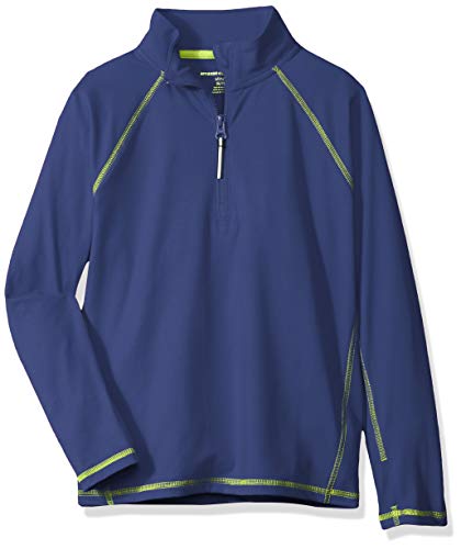 Amazon Essentials Boys' Half-Zip Active Jacket, Dark Blue, S (6-7)