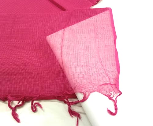 Image of Women Kota Doria Cotton Plain Full Length Dupatta - Soft, Light Weight and Transparent