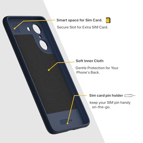Image of Pikkme Back Cover for OnePlus Nord CE 5 5G Soft Grip 3D Hexa Cube Texture Silicone Bumper Case (Blue)
