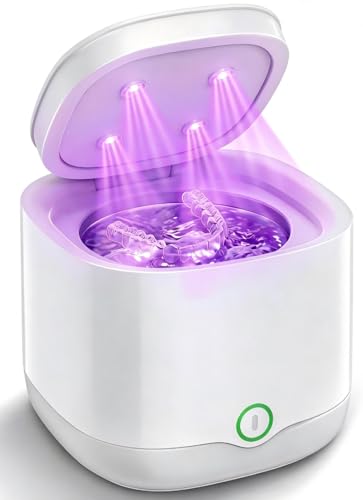 Limpiador ultrasónico de retención de 45 kHz, Jinyeda 2500 mAh, máquina limpiadora de retenedores recargable, 200 ml con 6 tabletas limpiadoras, limpiador de dentaduras postizas de 24 W, 3 modos para