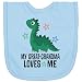 inktastic My Great Grandma Loves Me Dinosaur Grandson Newborn Bib Light Blue 48ad2