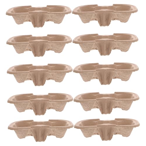 HOLIDYOYO 50pcs Milk Tea Packing Tray Takeout Cup Trays Carrier Cup Holder for Picnic Outdoor Activities