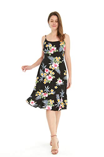 Image of Family Matching Hawaiian Clothes, Hibiscus Black | Black Hibiscus Print • Soft Rayon Fabric • Family Matching Outfits • Vacation Ready • Luau Party Wear