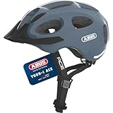 ABUS Stadthelm Youn-I ACE - mit integriertem LED-Rücklicht - Fahrradhelm für den Alltag - für Damen und Herren - Blau Glänzend, Größe S