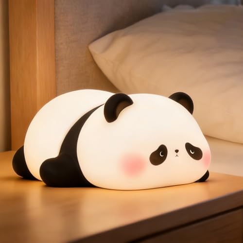 Luz Nocturna Infantil Panda, LED Recargable Silicona Lámpara Bebé...