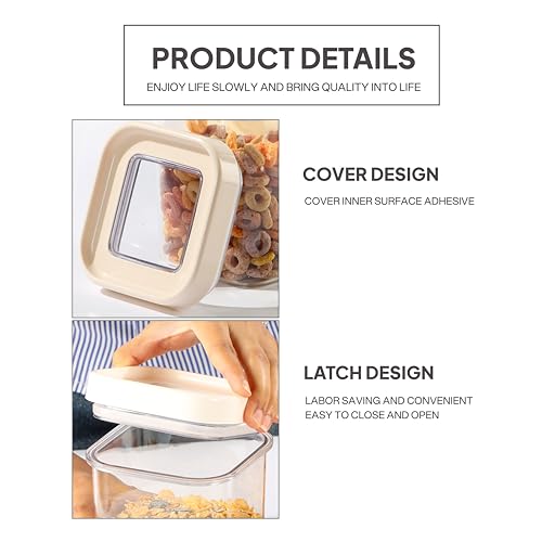 Image of CELLO Airlock Square Pet Storage Jar for Kitchen Set of 2 Pcs 1350ml Transparent |Freezer & Fridge Safe Stackable Airtight Kitchen Storage Container Jar Set for Bread Cereal Coffee Fruits Pasta Spices