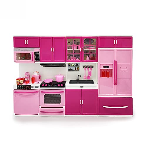 Inchoi My Modern Kitchen Full Deluxe Kit With Lights And Sounds(4 Set) Great For Dolls And Toy Figures #TOP2