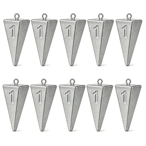Fishing Weights Sinkers Pyramid Sinkers Surf Fishing Sinkers for Saltwater Fishing Gear Tackle 1oz...